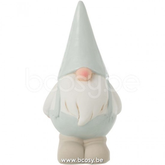 lutins statuettes Jolipa J Line Jline Nain Ceramique Blanc Bleu Clair Small