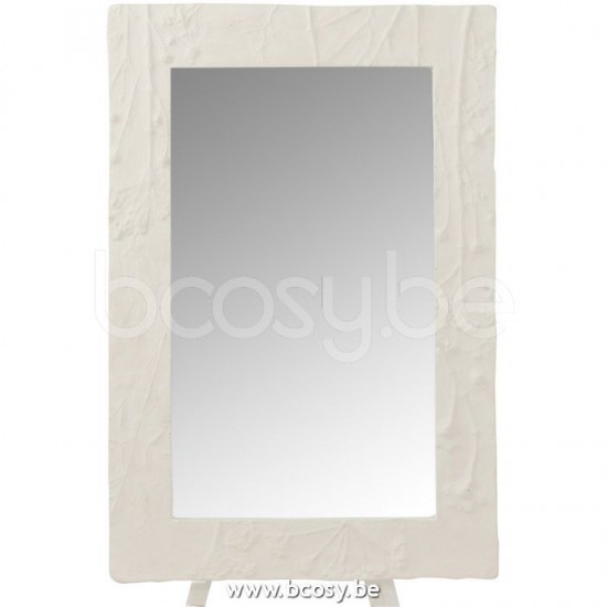J Line Jline Mirror Rectangle Relief Flower Resin White Small mirrors