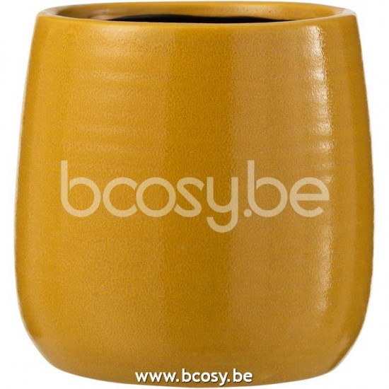 J Line Jline Portavasi Uniforme Ceramica Ocra Large Tarro Igual Ceramico Ocre Large