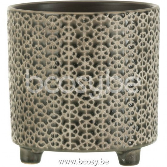 J Line Jline Portavasi Fiore Ceramica Grigio Blu Large Flowerpot Flower Ceramic Grey Blue Large