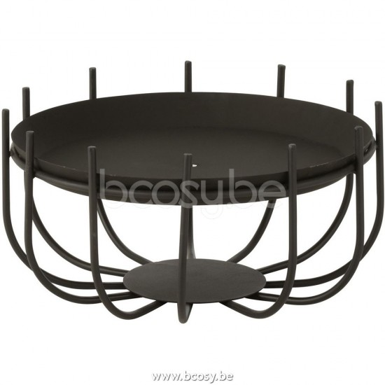 braseros feux foyers de jardin d extérieur Jolipa J Line Jline Brasero Bas Metal Noir Small