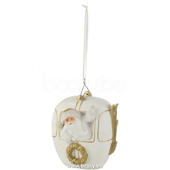 J Line Jline Snowcabin Santa Claus Poly White Gold santa clauses