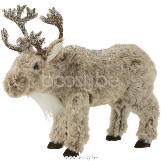 animal animaux statuettes Jolipa J Line Jline Peluche Elan Brun Gris Small