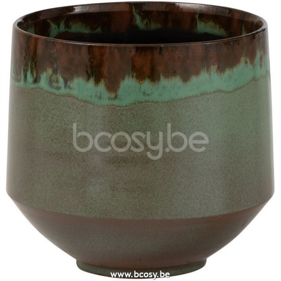 cachepots de fleur Jolipa J Line Jline Cache Pot Aline Ceramique Vert Small