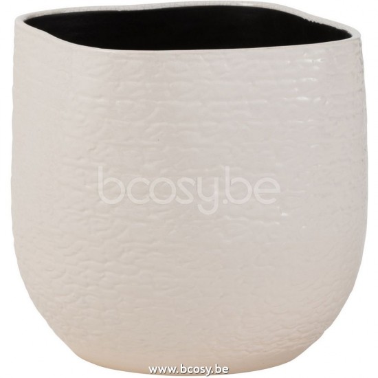 cachepots de fleur Jolipa J Line Jline Cache Pot Audrey Ceramique Blanc Large