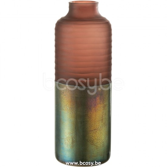 J Line Jline Vase Matte Shiny Glass Pink Large