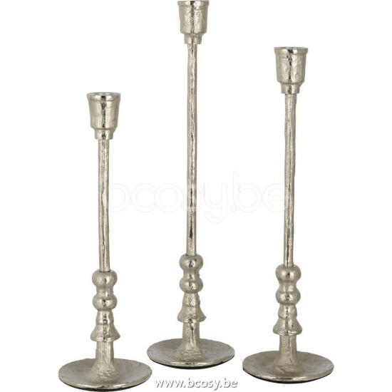 J Line Jline Set Of Three Candlestick Becca Aluminium Silver candleholders candle holders candlesticks