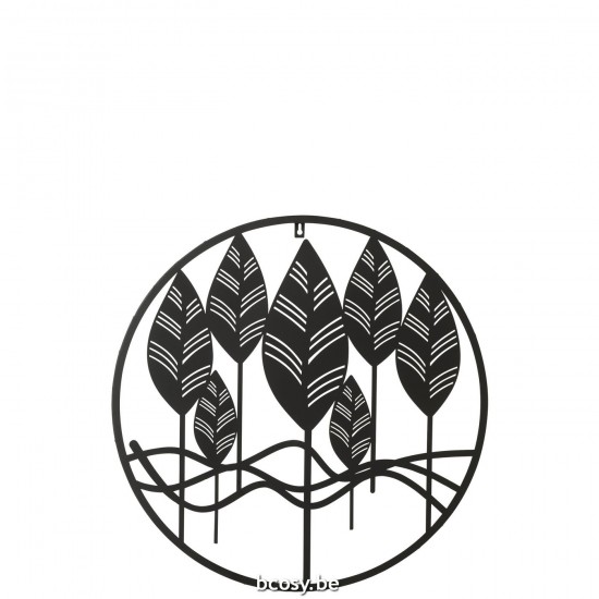J Line Wall Decoration Leaves Metal Black Wall sculptures.