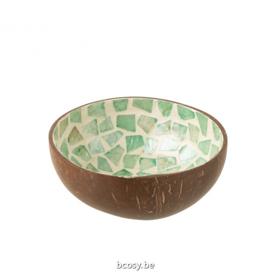 J Line bols Jolipa Bol Coconut Mosaique Noix De Coco Coquillage Vert.