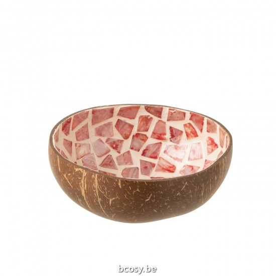 J Line bols Jolipa Bol Coconut Mosaique Noix De Coco Coquillage Rose Clair.
