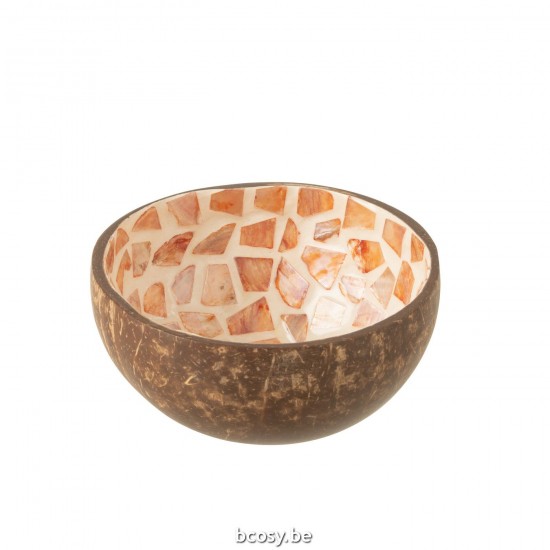 J Line bols Jolipa Bol Coconut Mosaique Noix De Coco Coquillage Marron.