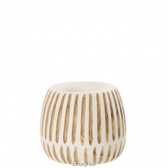 J Line Pot Ying Wood White Medium flowerpots.