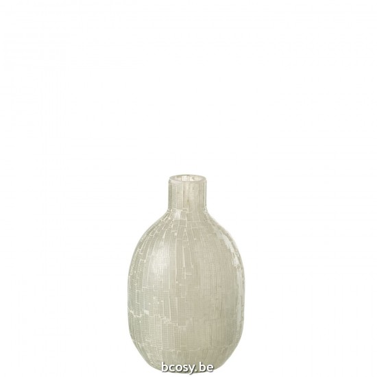 J Line vases Jolipa Vase Mosaique Rond Verre Gris Clair.