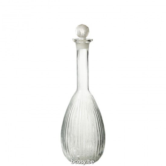 J Line Carafe Stripes Glass Transparent bottles.
