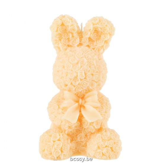J Line Candle Rabbit Light Yellow Large 25H candles.