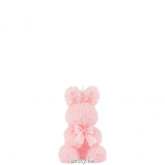 J Line bougies Jolipa Bougie Lapin Rose Small 8H.