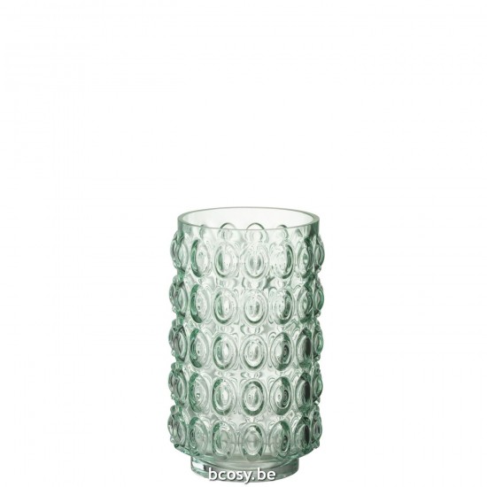 J Line vases Jolipa Vase Bulles Verre Vert Clair Small.