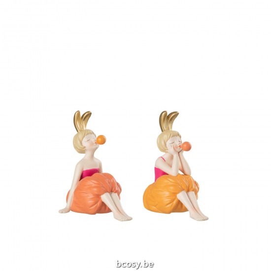 J Line filles statuettes Jolipa Filles Bulle Resine Mix Assortiment De 2.