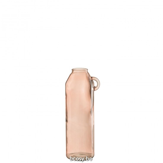 J Line Vase Handle Cylinder Glass Light Pink Large jugs ceramic jars with two handles.