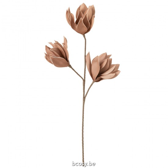 J Line diverses fleurs Jolipa Fleur Branche Feuilles Courtes 3 Tetes Eva Rose Nude.