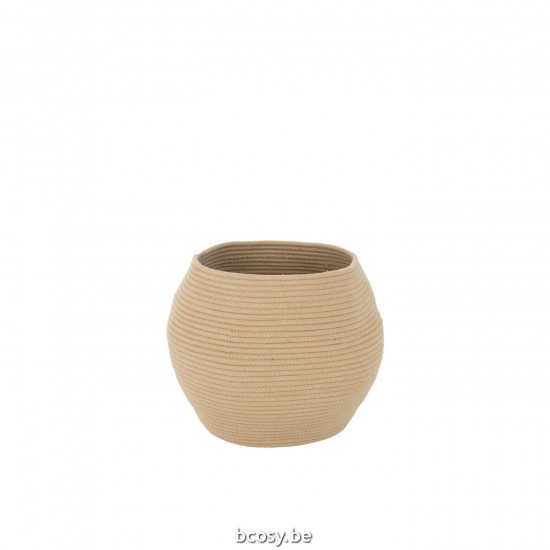 J Line paniers de rangement Jolipa Panier Rond Textile Beige.