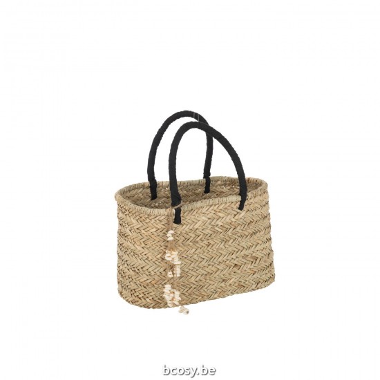 Jline Strandtasche Muscheln Henkel Jute Naturell Schwarz Large strandtaschen.