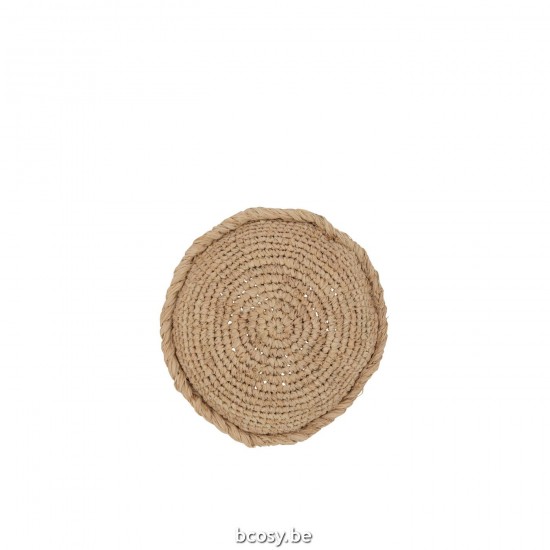 Jline Kissen Rund 1 Seite Schilf Textil Naturell kissen.