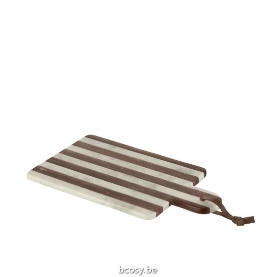 J Line Plank Rectangular Stripe Marble White Brown Small chopping boards.