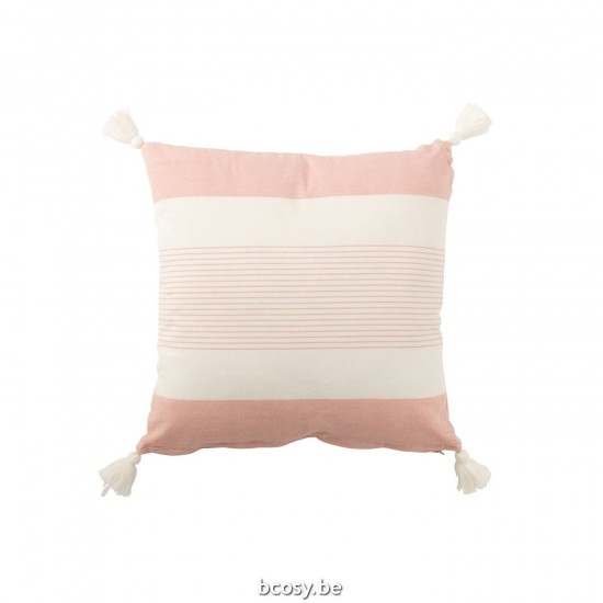 J Line Cushion Mik Cotton White Pink cushion.