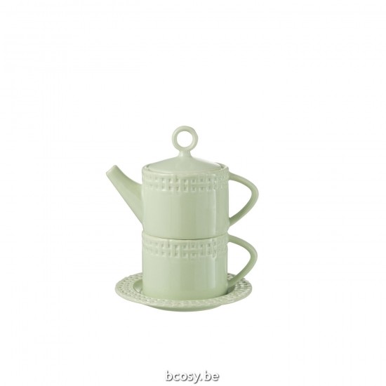 Jline Teekanne Tasse Keramik Grün teekannen.