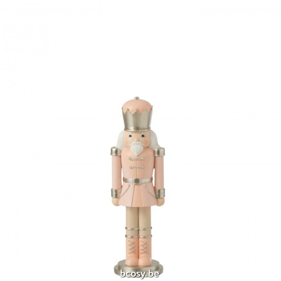 J Line Nutcracker Resin Pink White Large santa clauses.