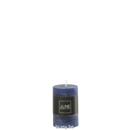 J Line bougies Jolipa Bougie Cylindrique Bleu Fonce Small 18H.