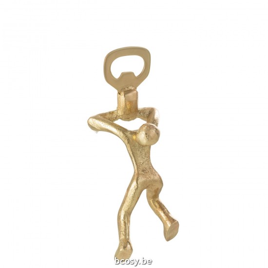 J Line Bottle Opener Person Aluminium Gold Bottle opener bottle openers Bottle puller Bottle pullers Beer opener Beer openers.