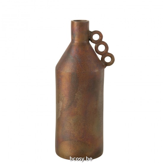J Line Vase Odin Aluminium Bronze Large jugs ceramic jars with two handles.