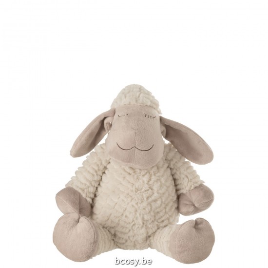 J Line Sheep Plush Textile White Beige Large plush sheep lamb.