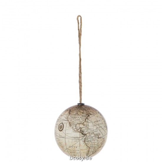 J Line boules de noel Jolipa Globe Supendu Plastique Beige.