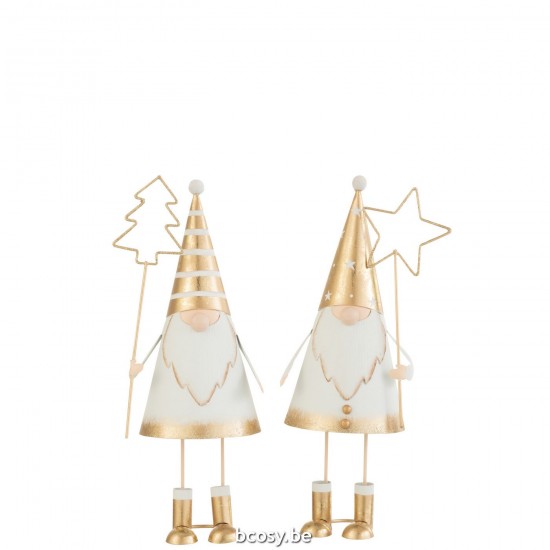 J Line Santa Wand Tree Star Metal White Gold Large Assortment Of 2 santa clauses.