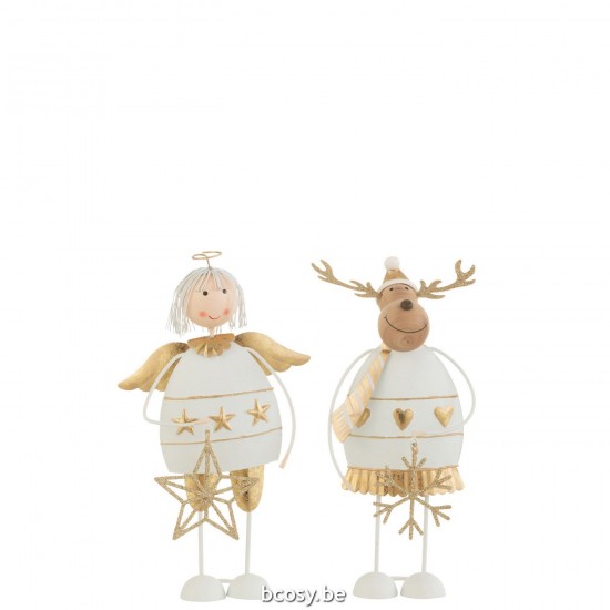 J Line Angel Reindeer Metal White Gold Large Assortment Of 2 childs angels.