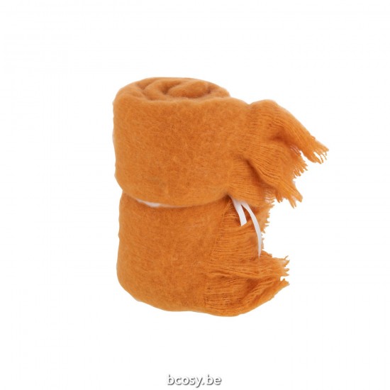 J Line Throw With Fringes Polyester Ochre throw.