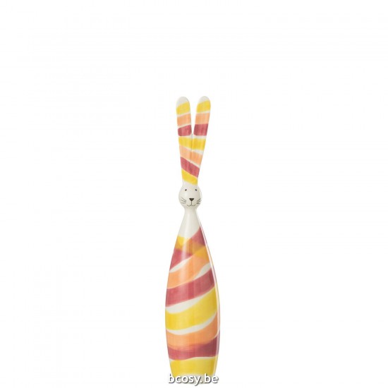 J Line lapins statuettes Jolipa Lapin Lignes Dolomie Orange Mix Small.