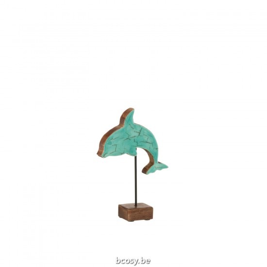 J Line dauphins statuettes Jolipa Dauphin Sur Pied Mang Azur Small.