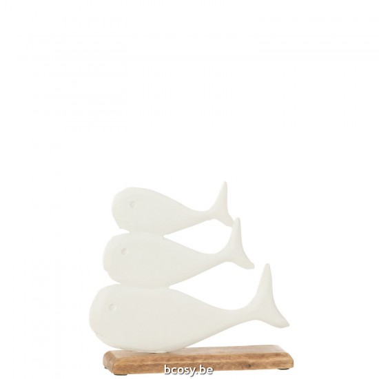 J Line Whales On Base Aluminium White Large whales on base.