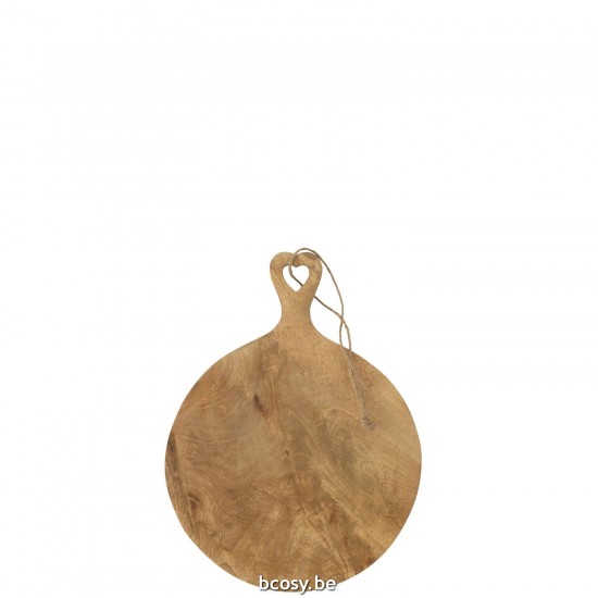 J Line Cutting Board Round Heart Mango Wood Small sailboats.