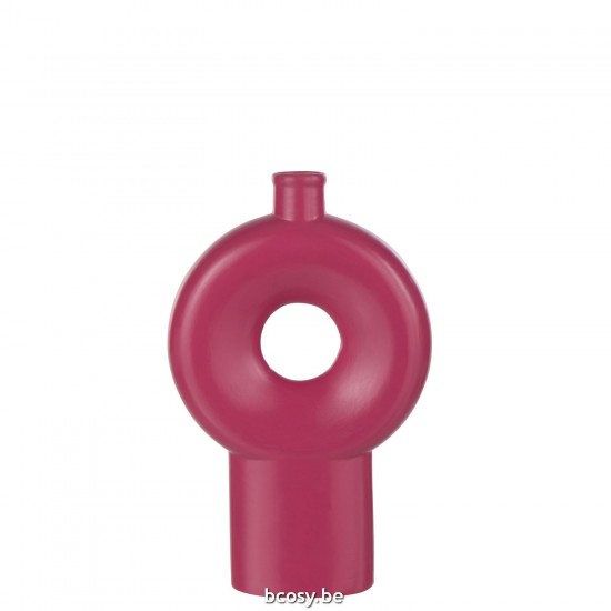 Jline Jarron Abstracto Porcelana Brillante Fucsia Large.