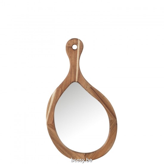 J Line Mirror Palette Wood Glass Natural Small Wall mirrors.