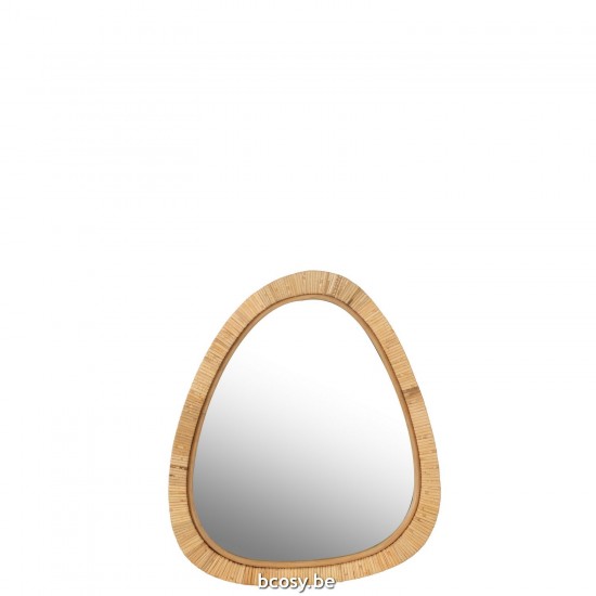 J Line Mirror Paille Rattan Glass Natural Small Wall mirrors.