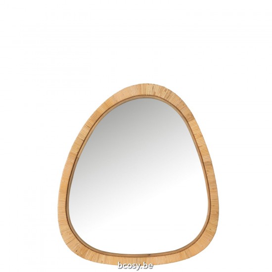 J Line Mirror Paille Rattan Glass Natural Large Wall mirrors.