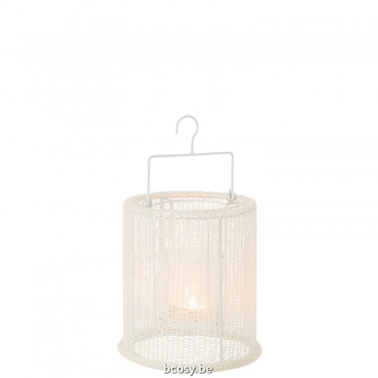 J Line Lanterna Sospensione Cilindrica Metallo Poliestere Bianco Small Linterna Colgante Cilindro Metal Poliéster Blanco Smal.