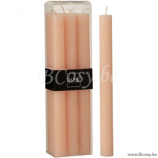 J Line Box 6 Table Candle Peach 9H candles.