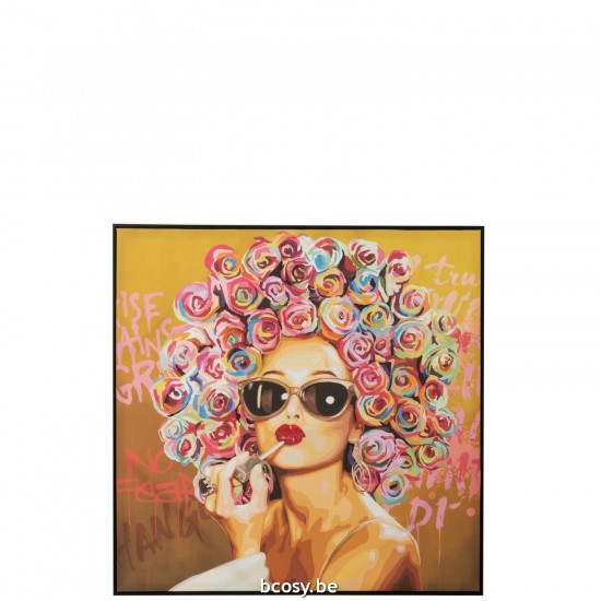 J Line Decorazione Da Parete Donna Graffiti Rossetto Tela Vernice Mix Decoracion Mural Mujer Graffiti Pintalabios Lienzo Pint.